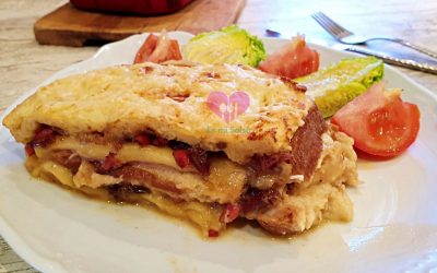 PASTEL SALADO DE PAN DE MOLDE AL HORNO