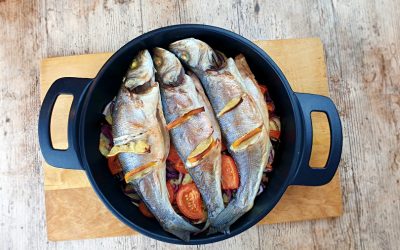 LUBINA AL HORNO CON PATATAS