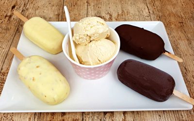 HELADO DE VAINILLA CASERO Y HELADOS MAGNUM
