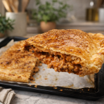 empanada de hojaldre con carne y champiñones
