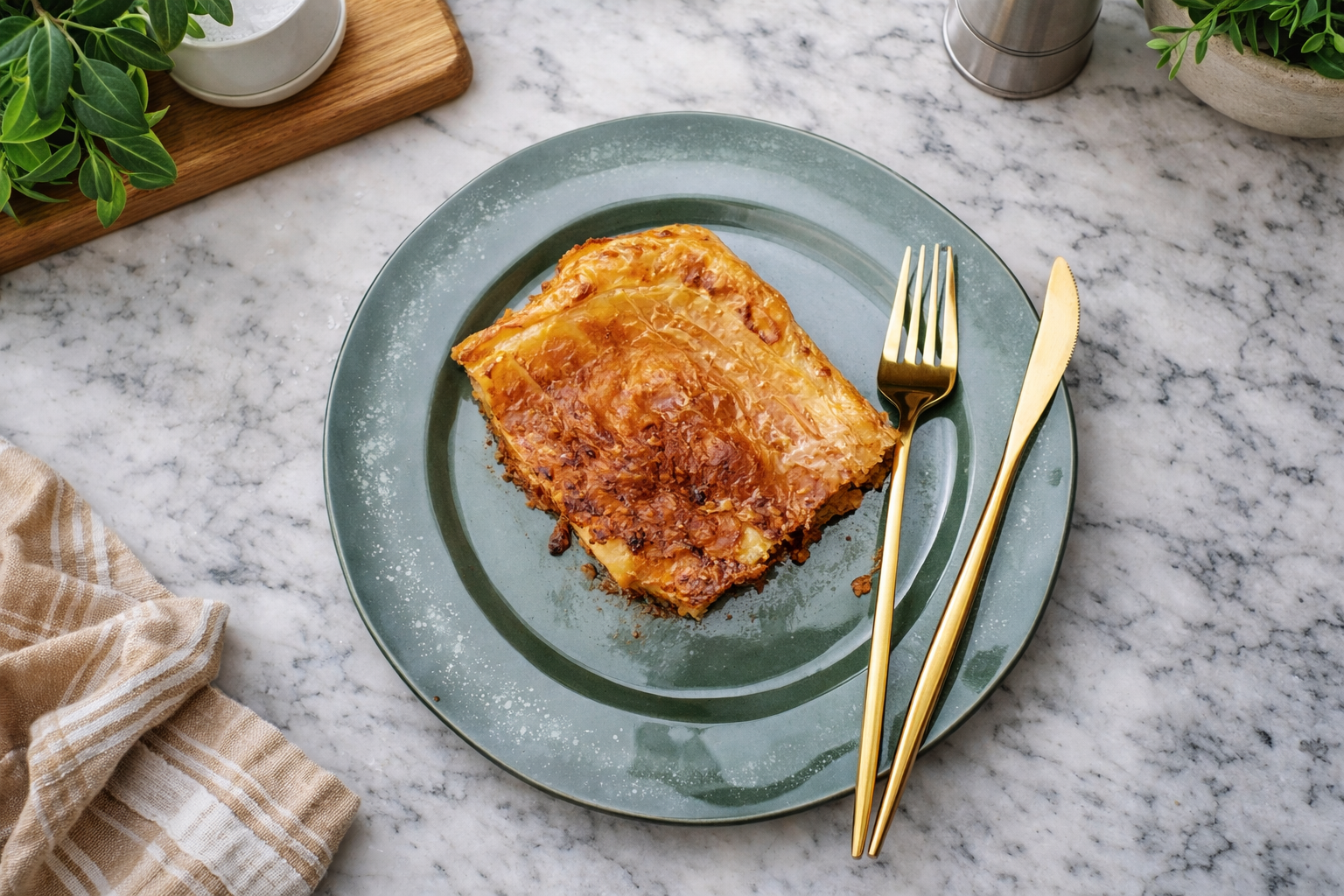 empanada de hojaldre con carne y champiñones